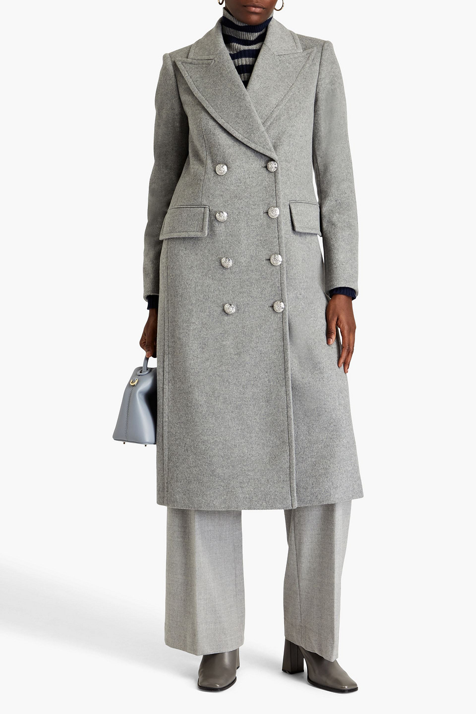 VERONICA BEARD NALIDA DICKEY DOUBLE-BREASTED WOOL AND CASHMERE-BLEND FELT COAT