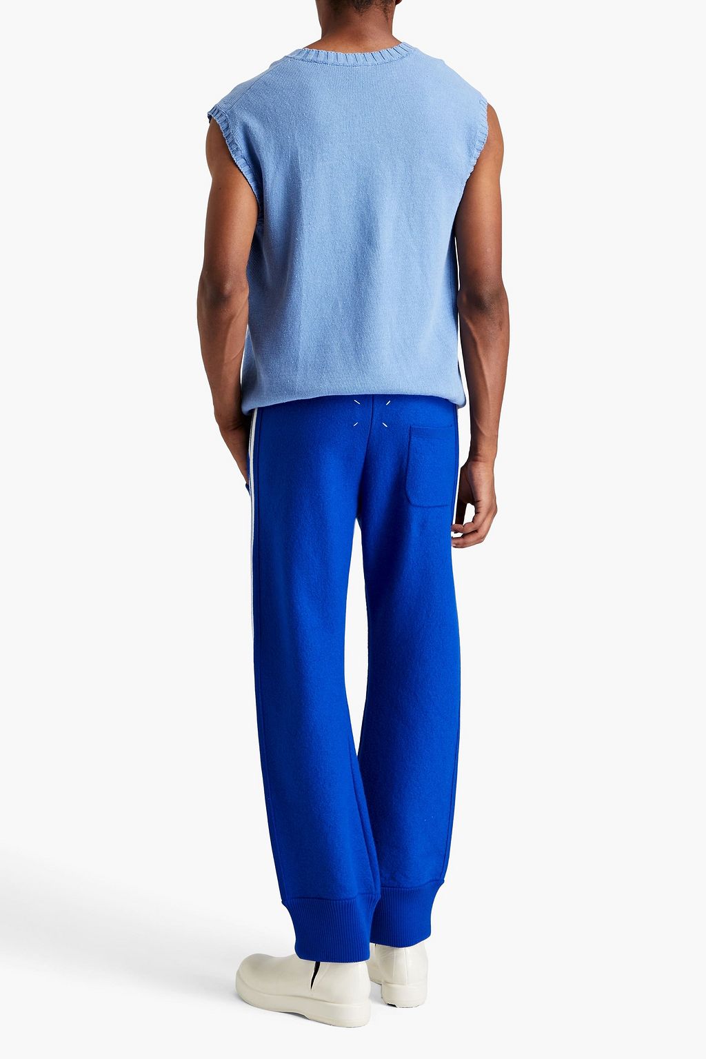 MAISON MARGIELA ウールフェルト トラックパンツ ストライプ