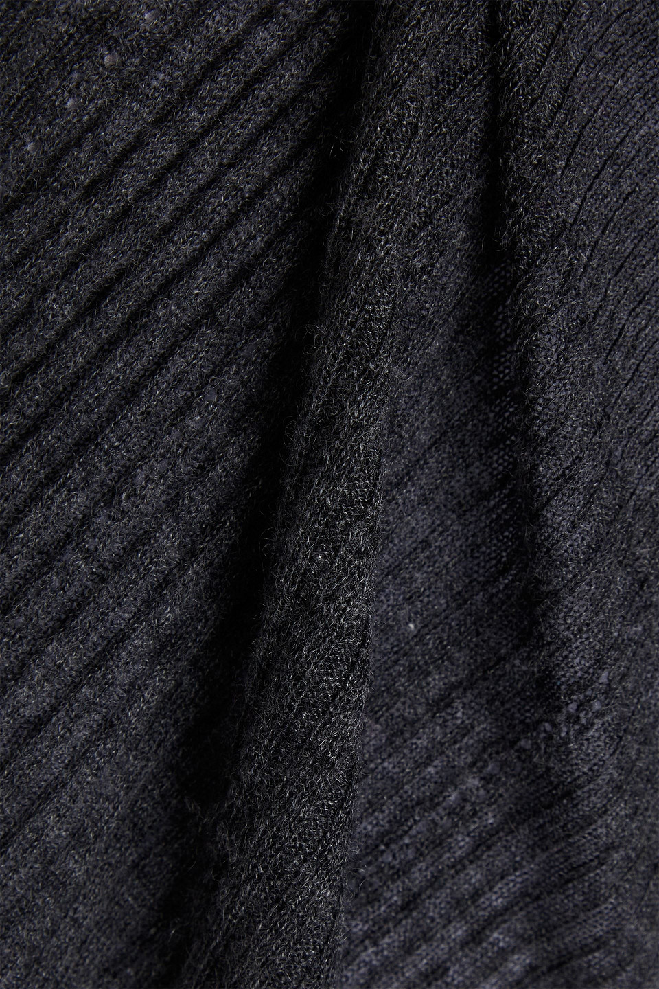 Autumn Cashmere Ribbed Cashmere Turtleneck Sweater In Dark Gray