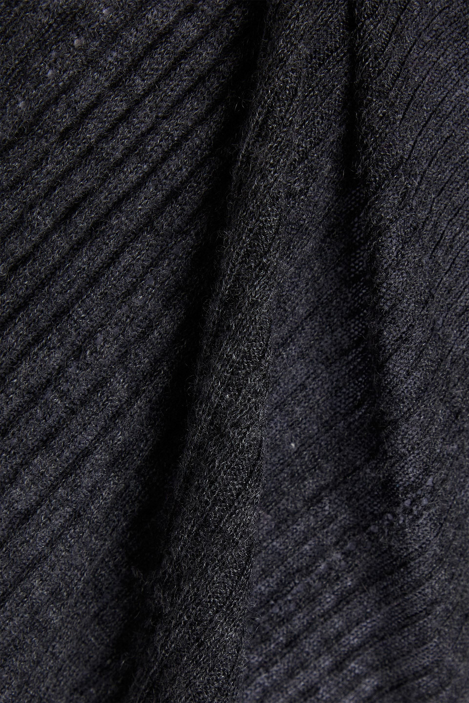 Shop Autumn Cashmere Ribbed Cashmere Turtleneck Sweater In Dark Gray