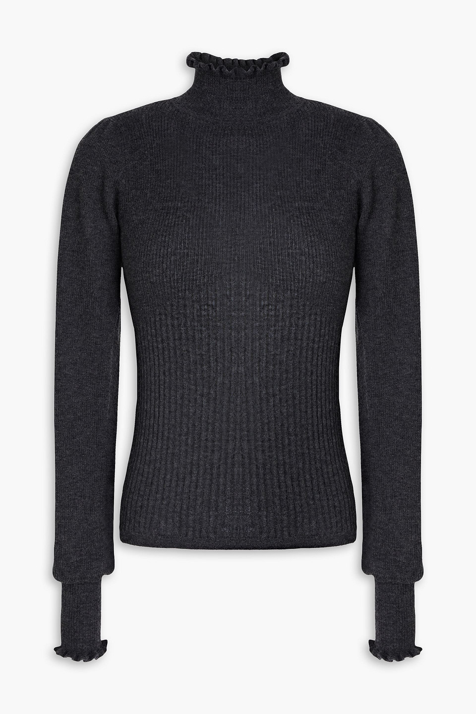 Autumn Cashmere Ribbed Cashmere Turtleneck Jumper In Dark Grey