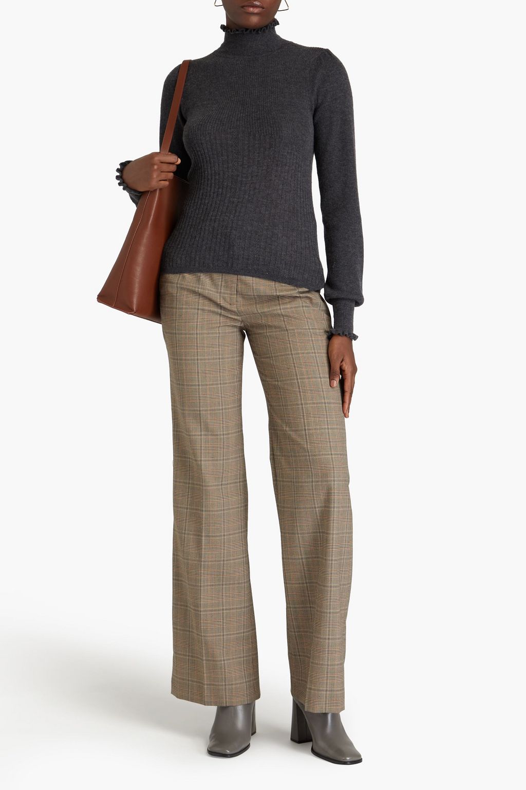AUTUMN CASHMERE Ribbed cashmere turtleneck sweater