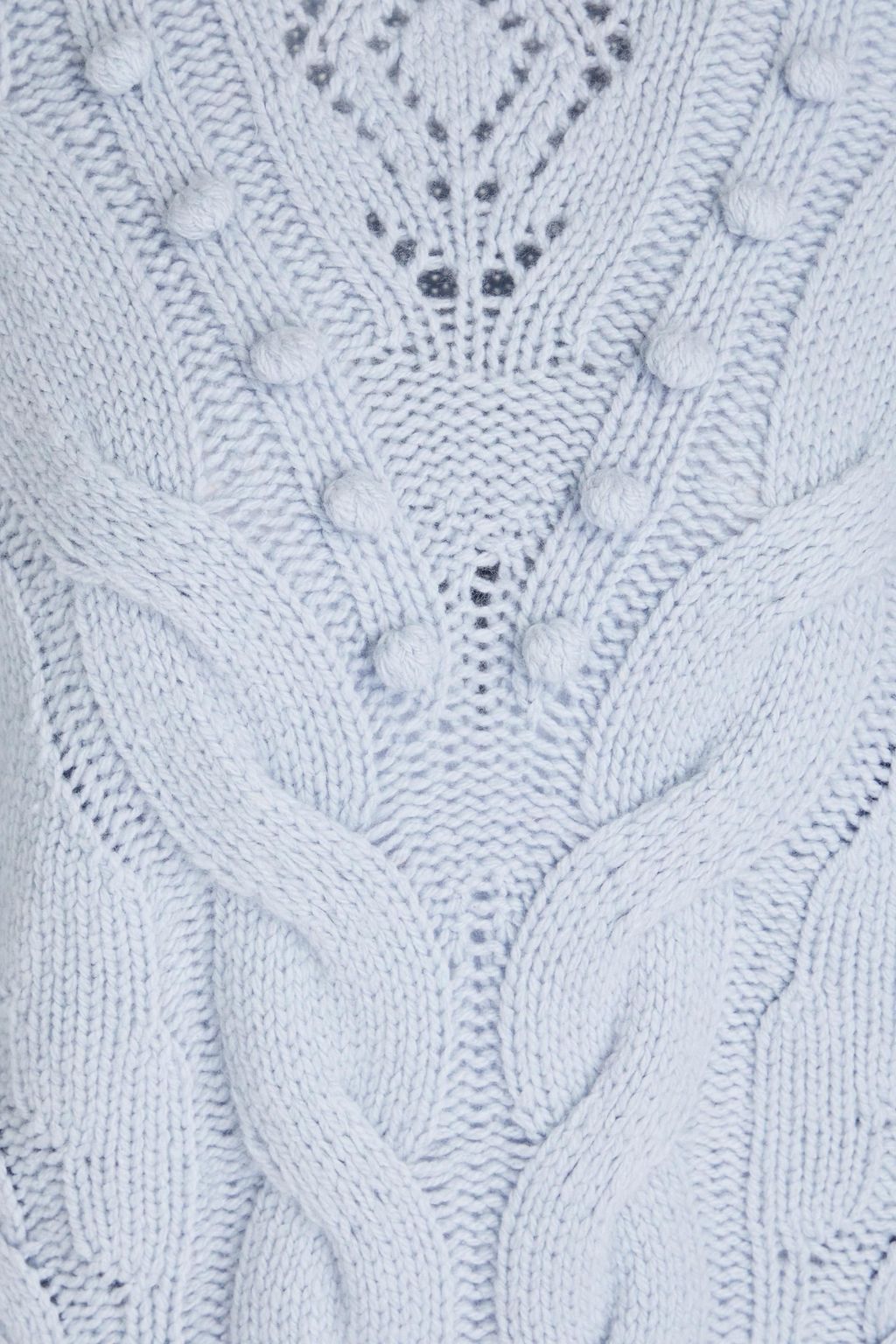 AUTUMN CASHMERE Kaschmirpullover mit Zopfstrickmuster und Pompons