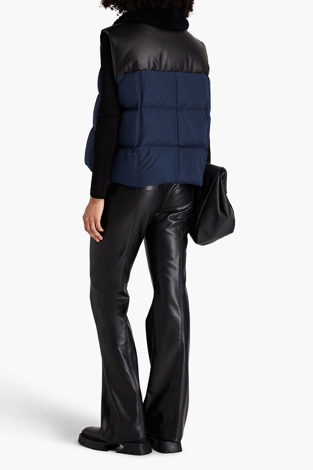 JIL SANDER+ Leather-paneled quilted shell vest