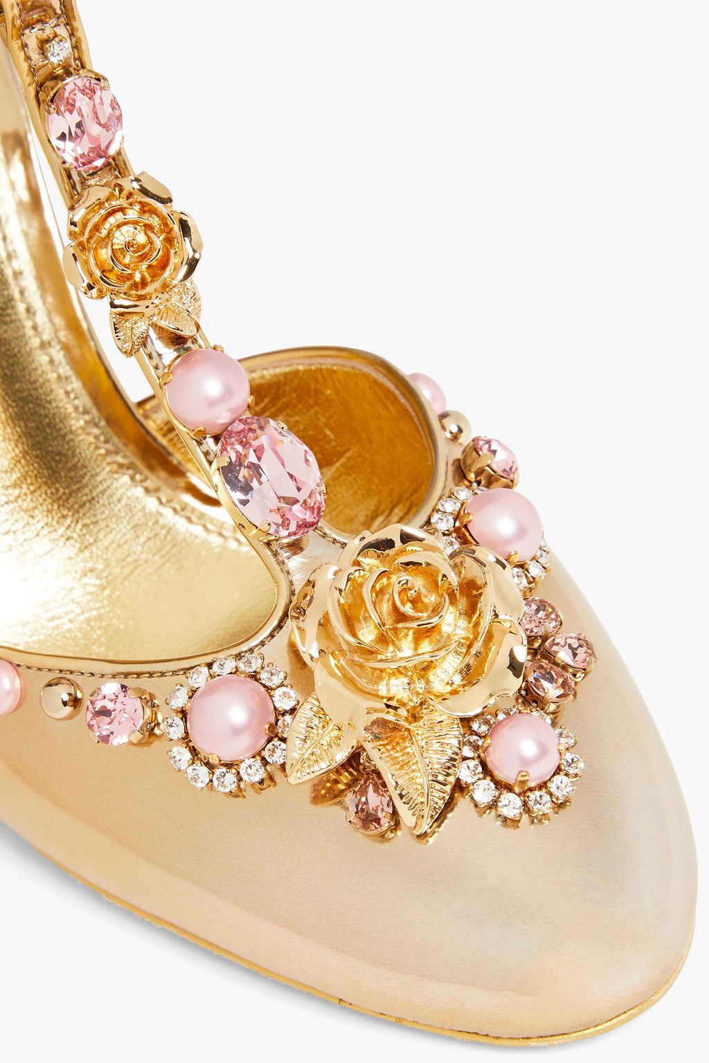 DOLCE&GABBANA Embellished leather Mary Jane pumps