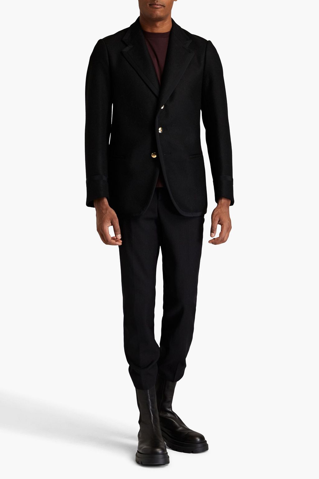 MAISON MARGIELA Embellished wool-blend felt blazer