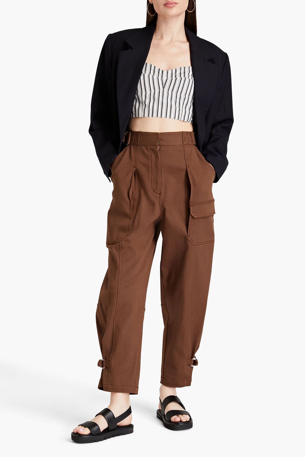 3.1 PHILLIP LIM بنطال كارغو من التويل المصنوع من مزيج من القطن