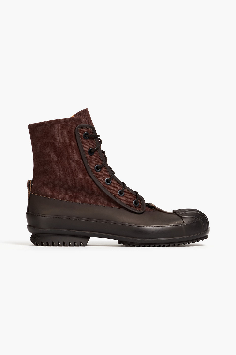 Maison Margiela - Leather-trimmed canvas boots - Brown - EU 40