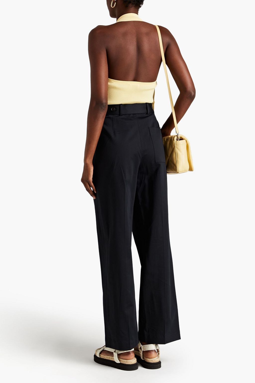 3.1 PHILLIP LIM サティーン ワイドレッグパンツ ベルト付き
