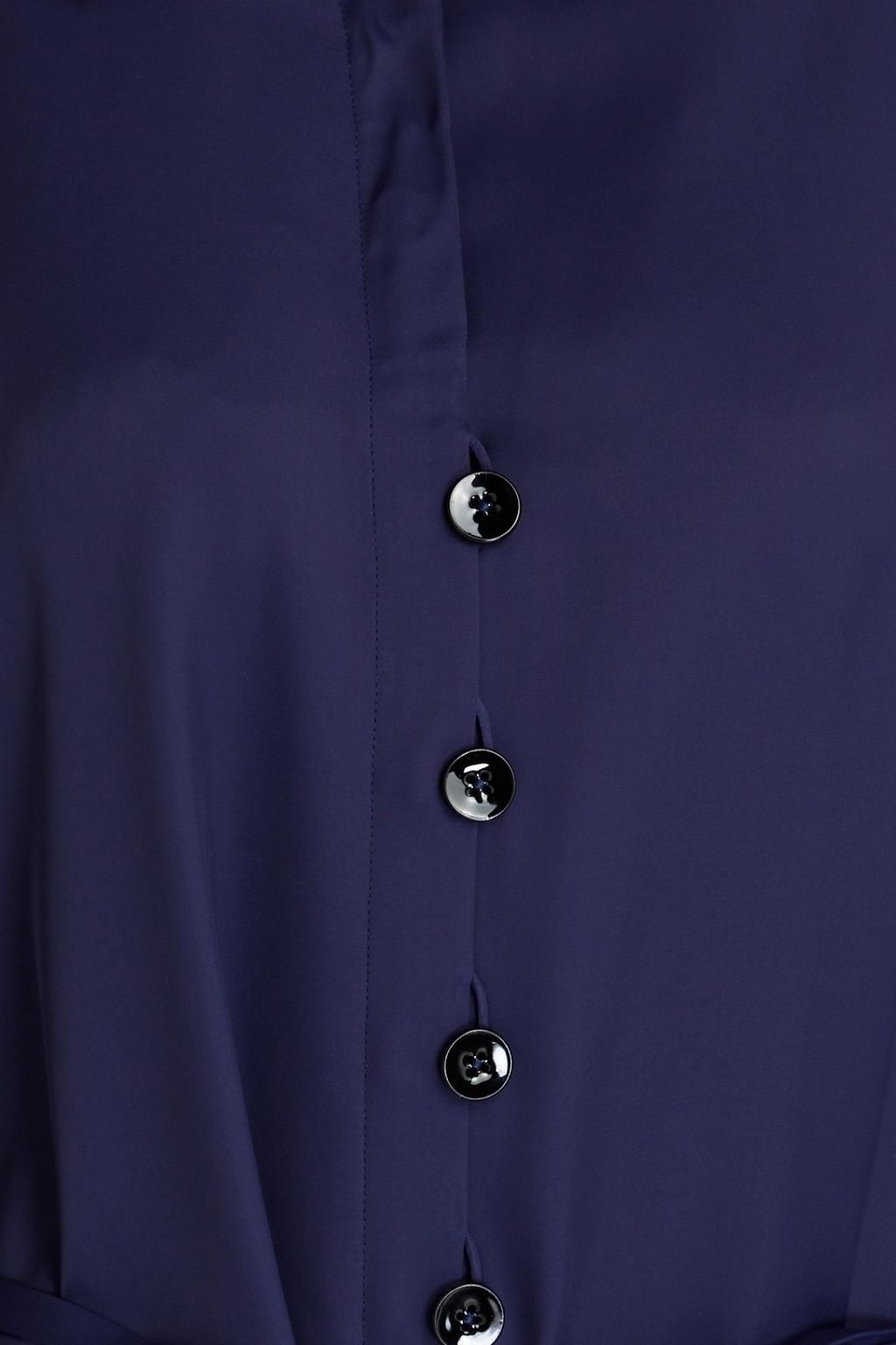 JIL SANDER Hemdkleid aus Baumwollsatin in Midilänge mit Gürtel