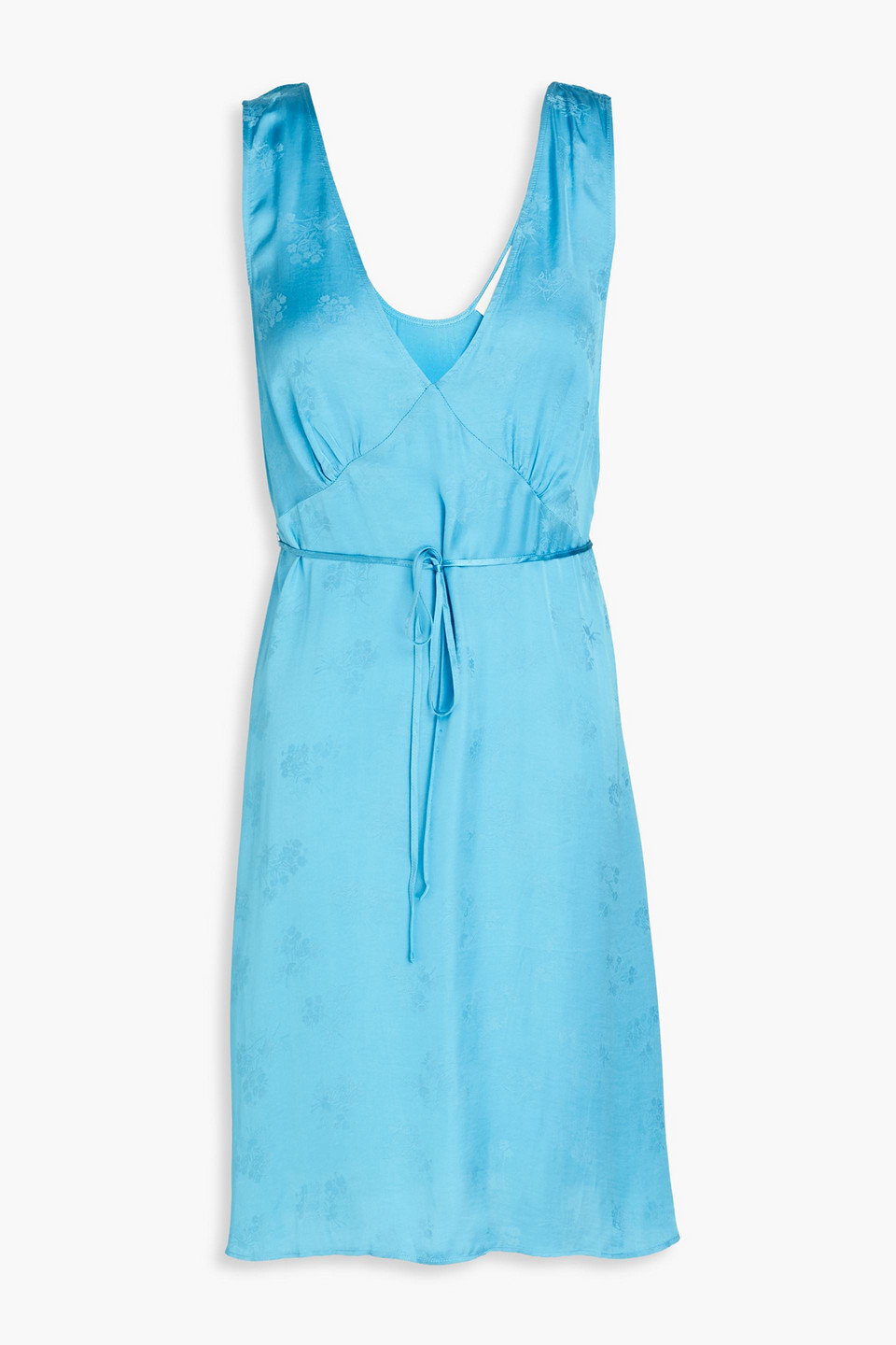 American Vintage Gitaka Satin-jacquard Mini Dress In Blue