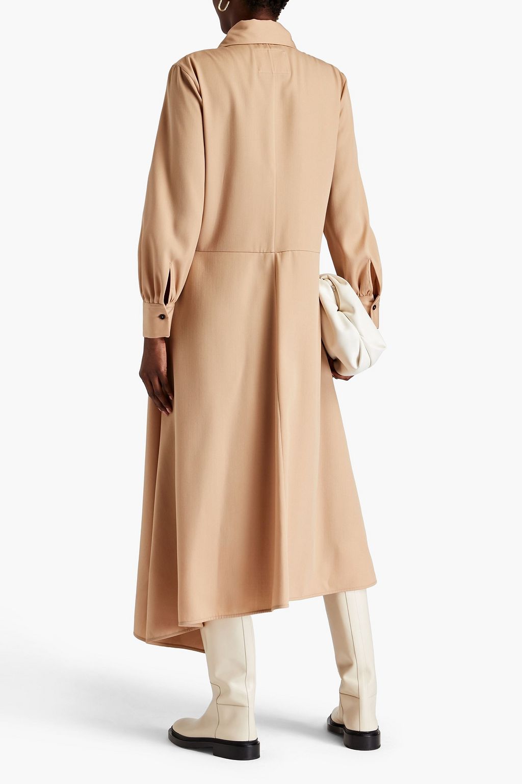 JIL SANDER Wool-twill maxi shirt dress