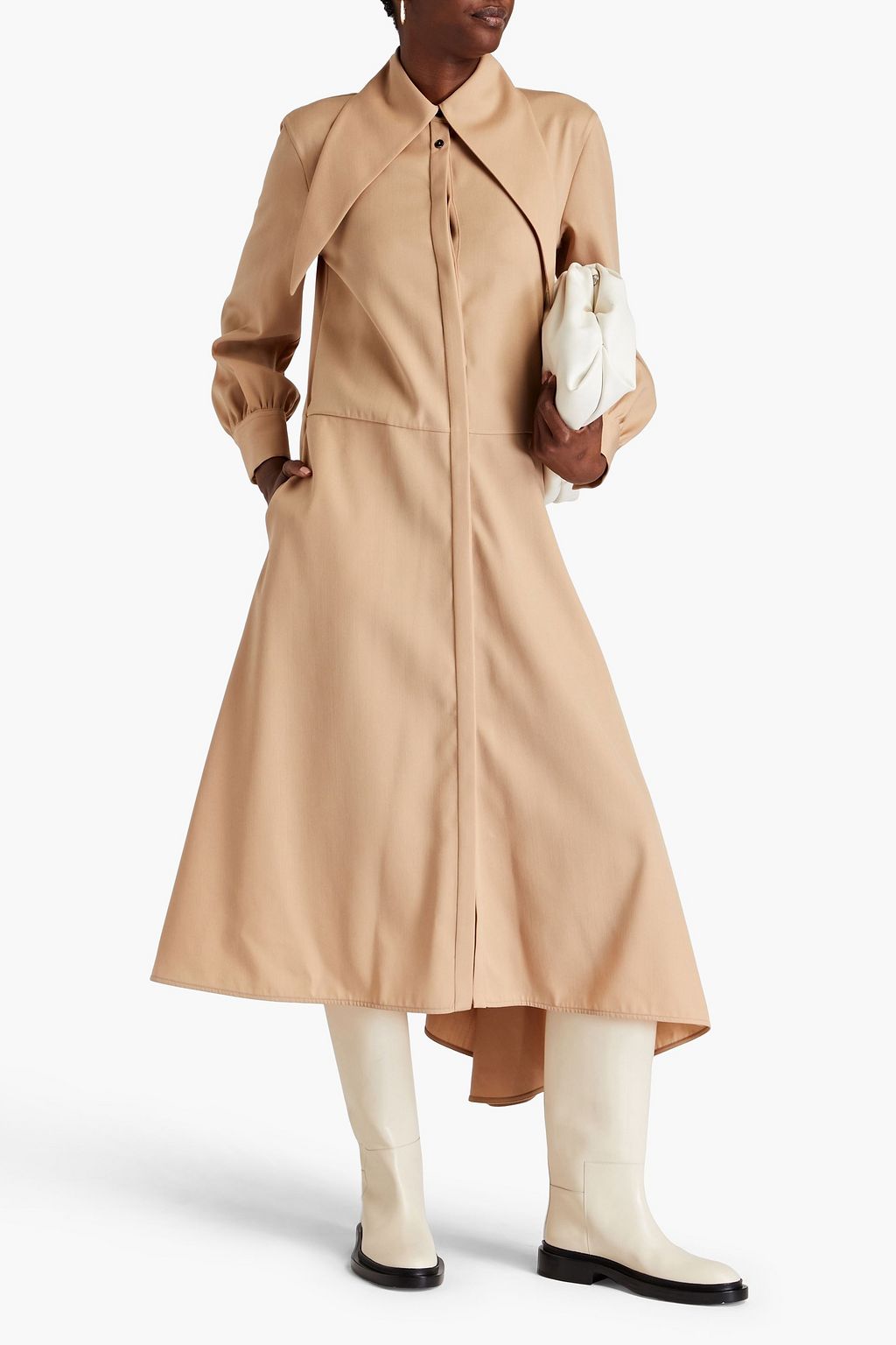 JIL SANDER Wool-twill maxi shirt dress
