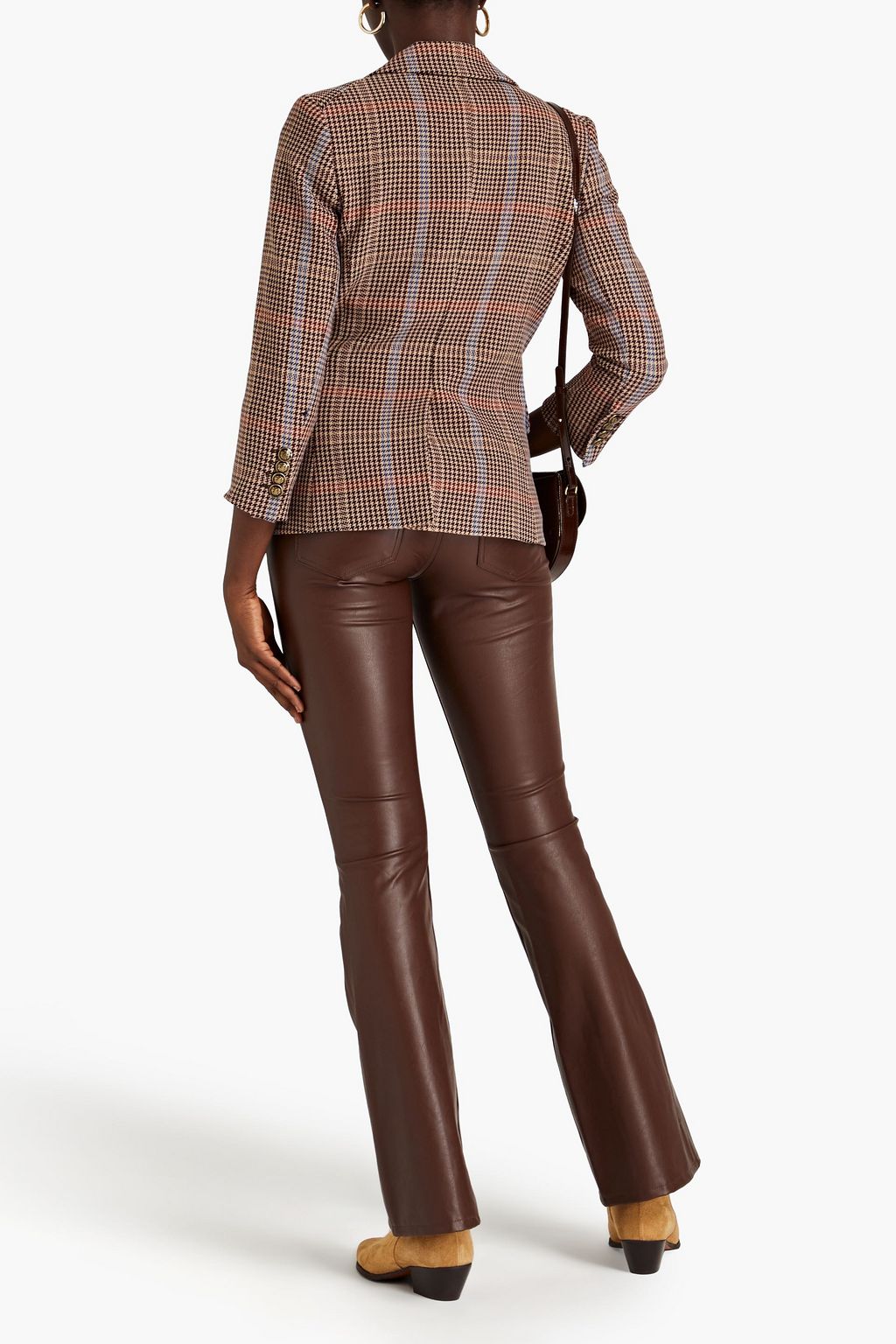 VERONICA BEARD Empire double-breasted houndstooth tweed blazer