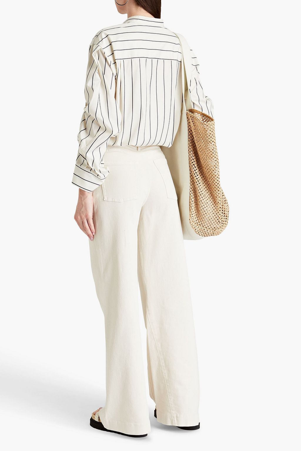 3.1 PHILLIP LIM コットン混ポプリン シャツ ストライプ