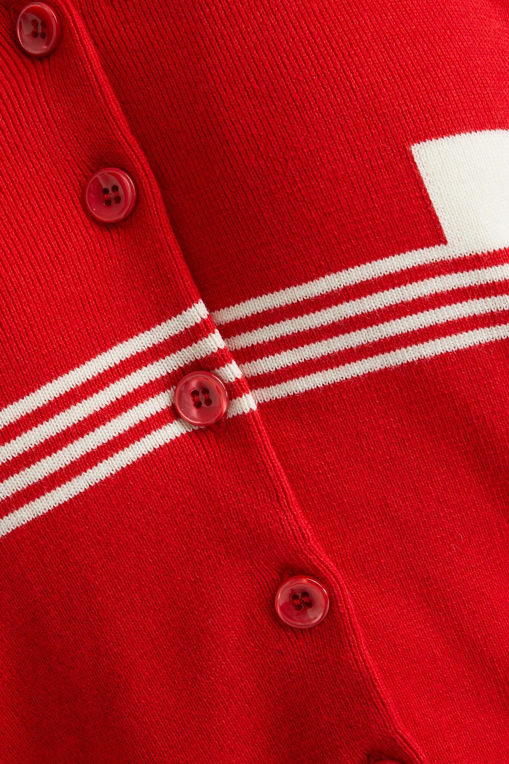 MAISON MARGIELA Striped wool and cotton-blend cardigan