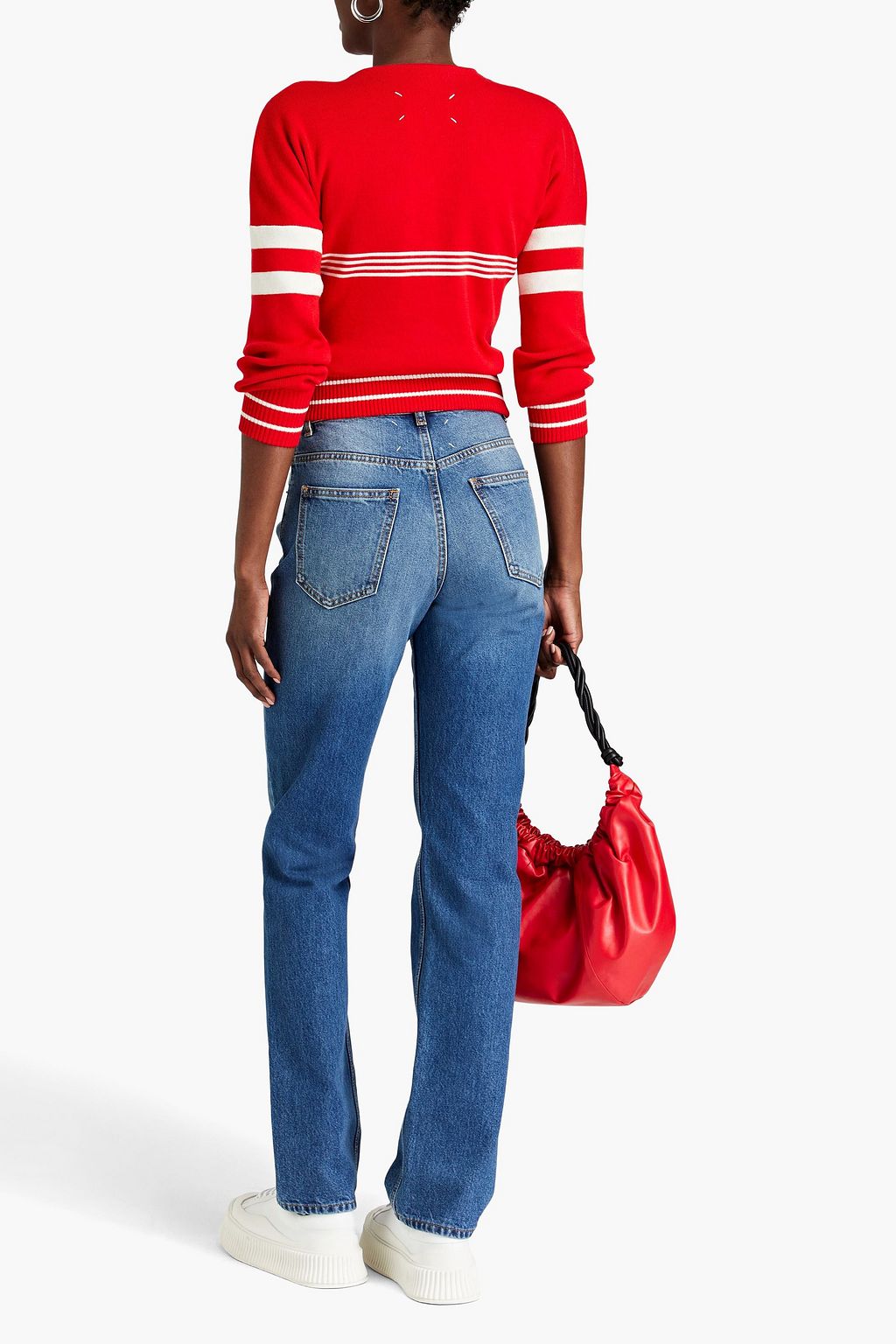 MAISON MARGIELA Striped wool and cotton-blend cardigan