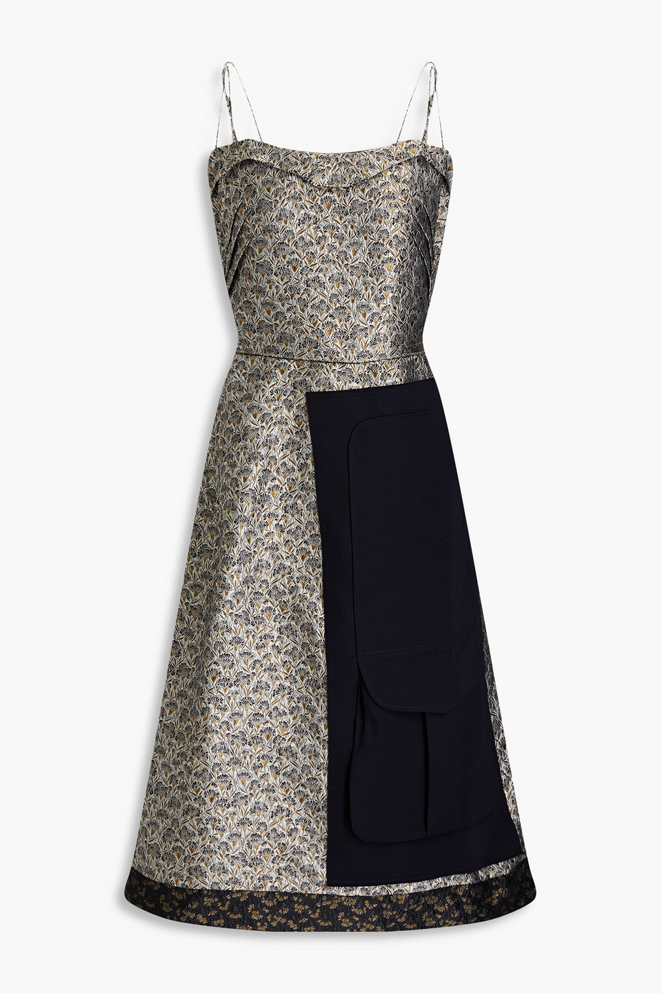 Maison Margiela - Jacquard, taffeta and twill midi dress - Black - IT 40