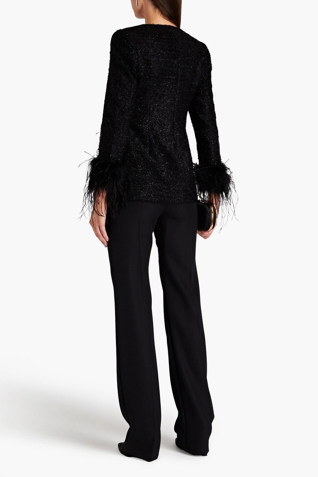 REBECCA VALLANCE Jourdan embellished metallic tweed jacket