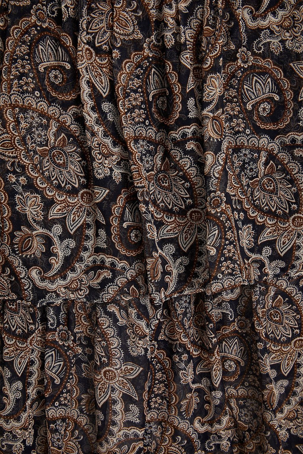 VERONICA BEARD Shailene tiered paisley-print silk-georgette midi skirt