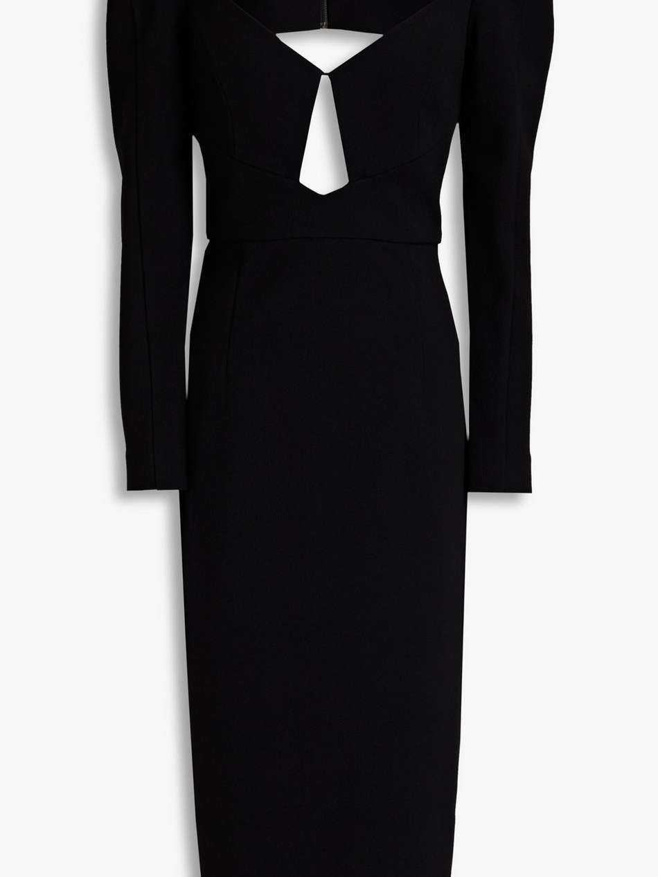 katie cutout crepe midi dress
