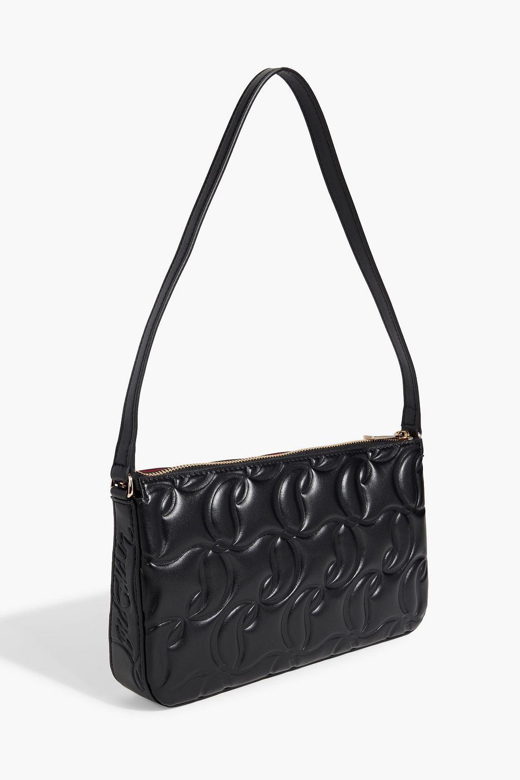 Loubila embossed leather shoulder bag - black - One Size