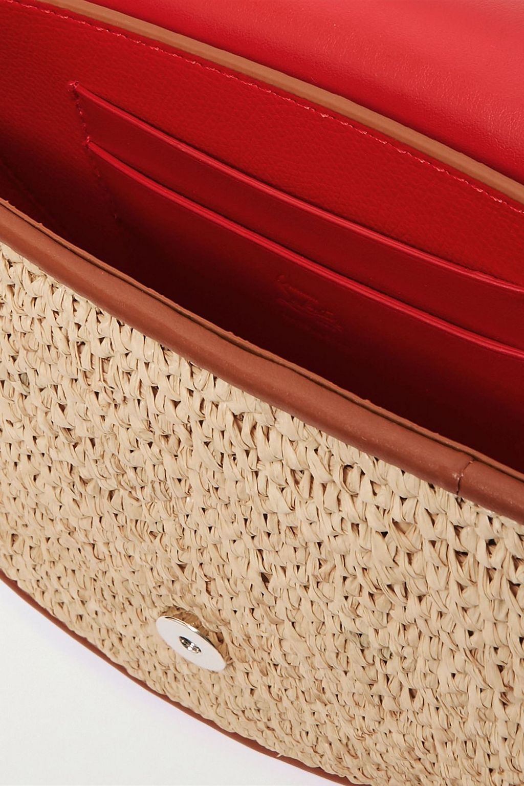CHRISTIAN LOUBOUTIN By My Side レザー&ラフィア ショルダーバッグ