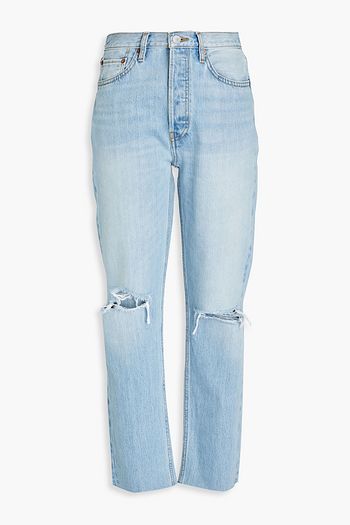 Distressed designer jeans cheap