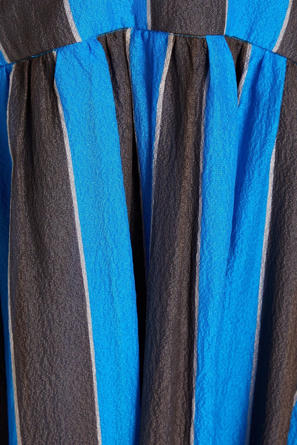 REBECCA VALLANCE Macaela striped silk-crepe halterneck maxi dress