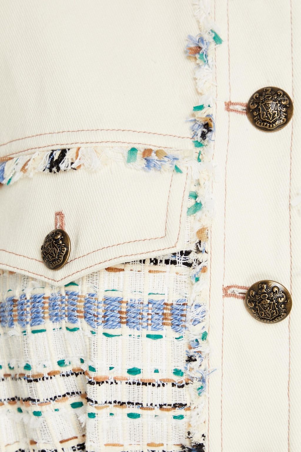 VERONICA BEARD Darren gabardine-paneled tweed jacket