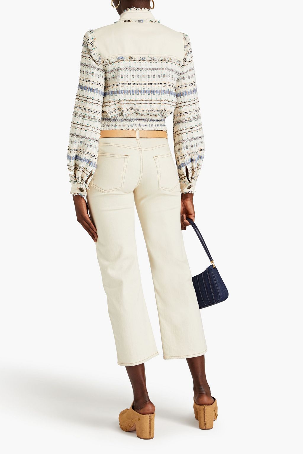 VERONICA BEARD Darren gabardine-paneled tweed jacket