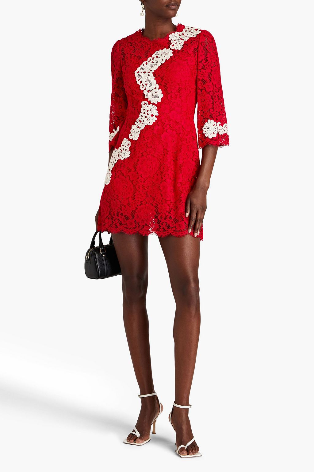 DOLCE&GABBANA Minikleid aus schnurgebundener Spitze