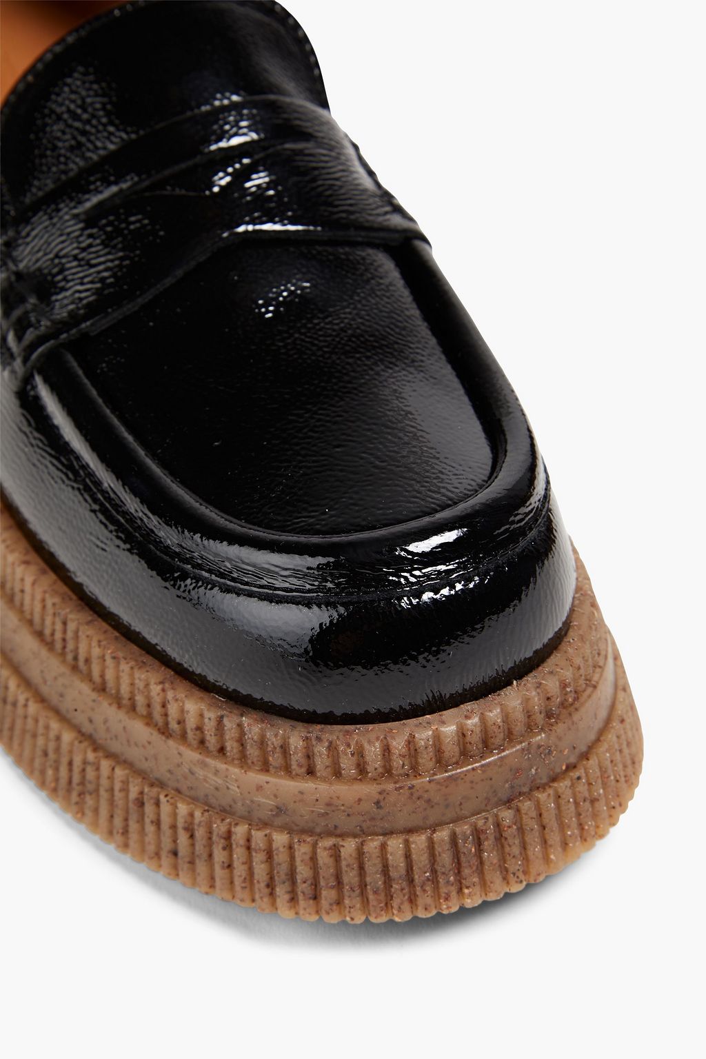GANNI Patent leather platform loafers