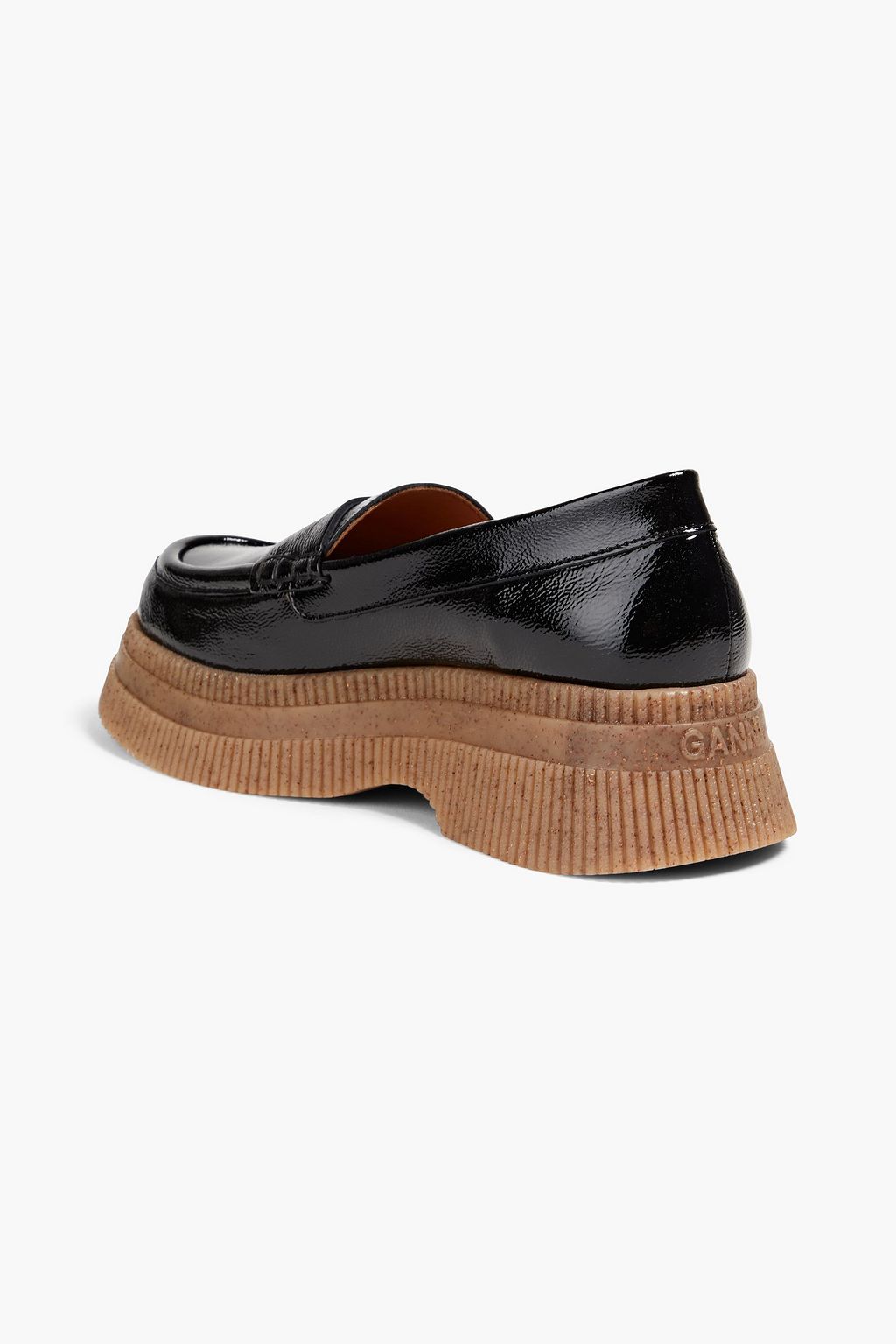 GANNI Patent leather platform loafers