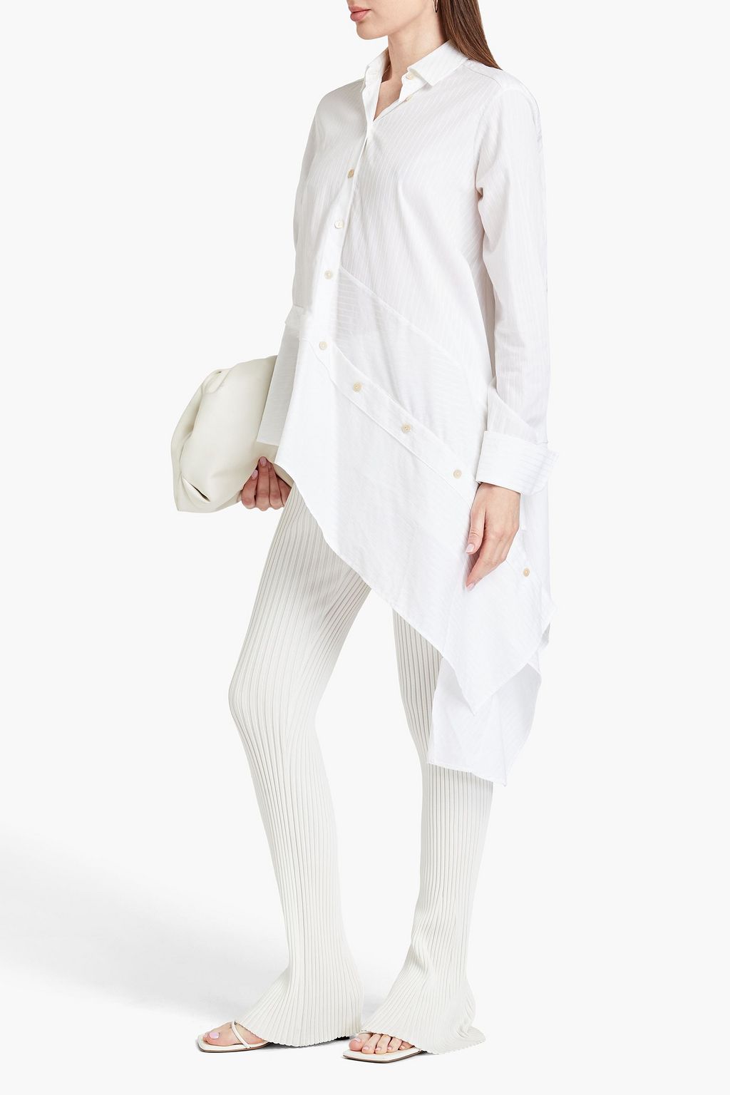 PALMER//HARDING Divide asymmetric fil coupé cotton shirt