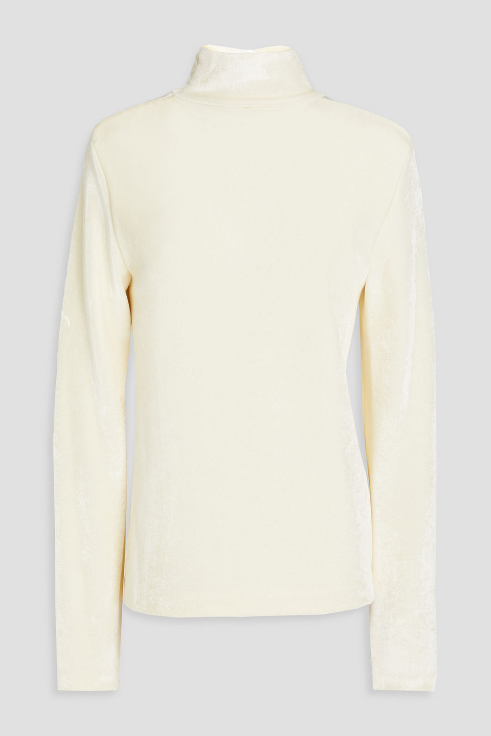 Jil Sander - Velour turtleneck top - White