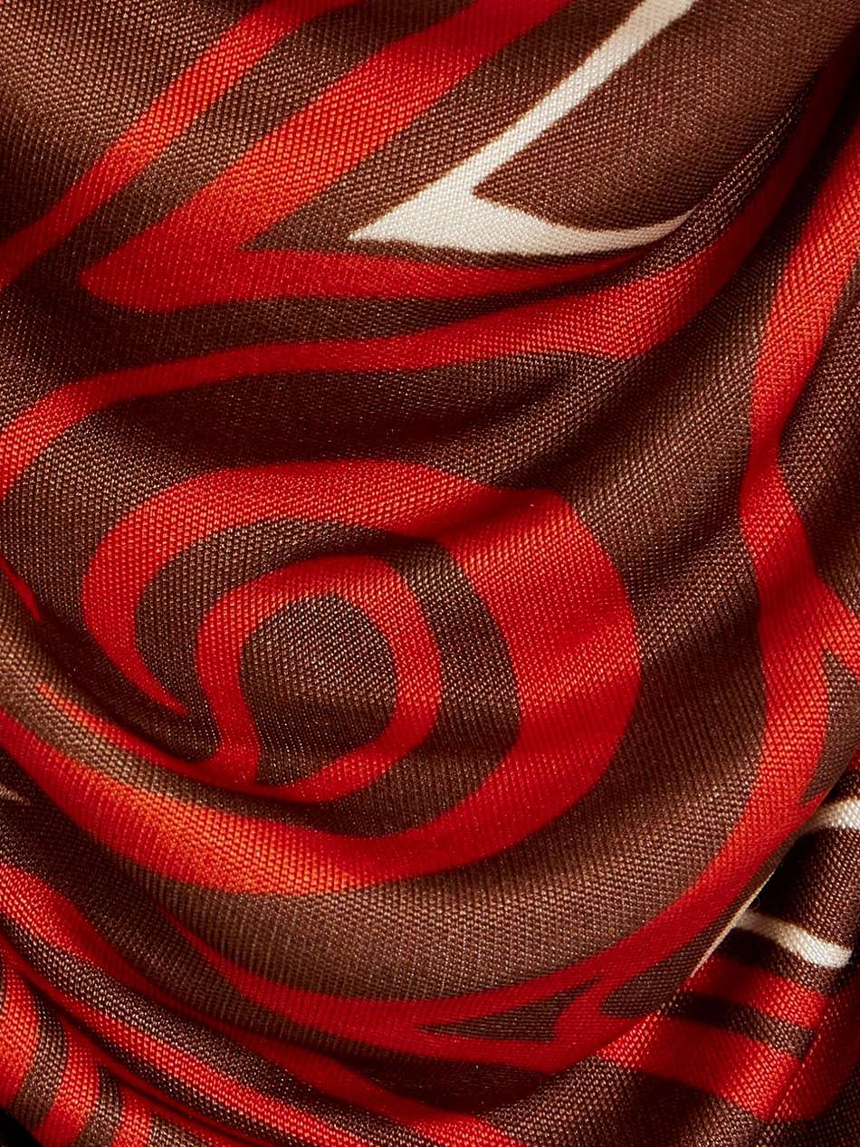 nella printed ruched jersey mini dress