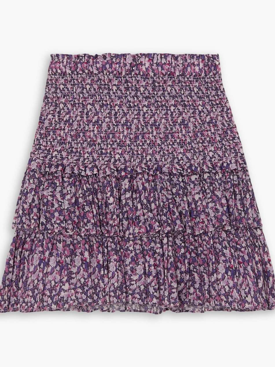 naomi ruffled floral-print cotton mini skirt