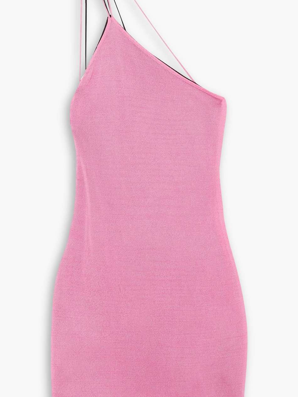 sebeta one-shoulder knitted mini dress