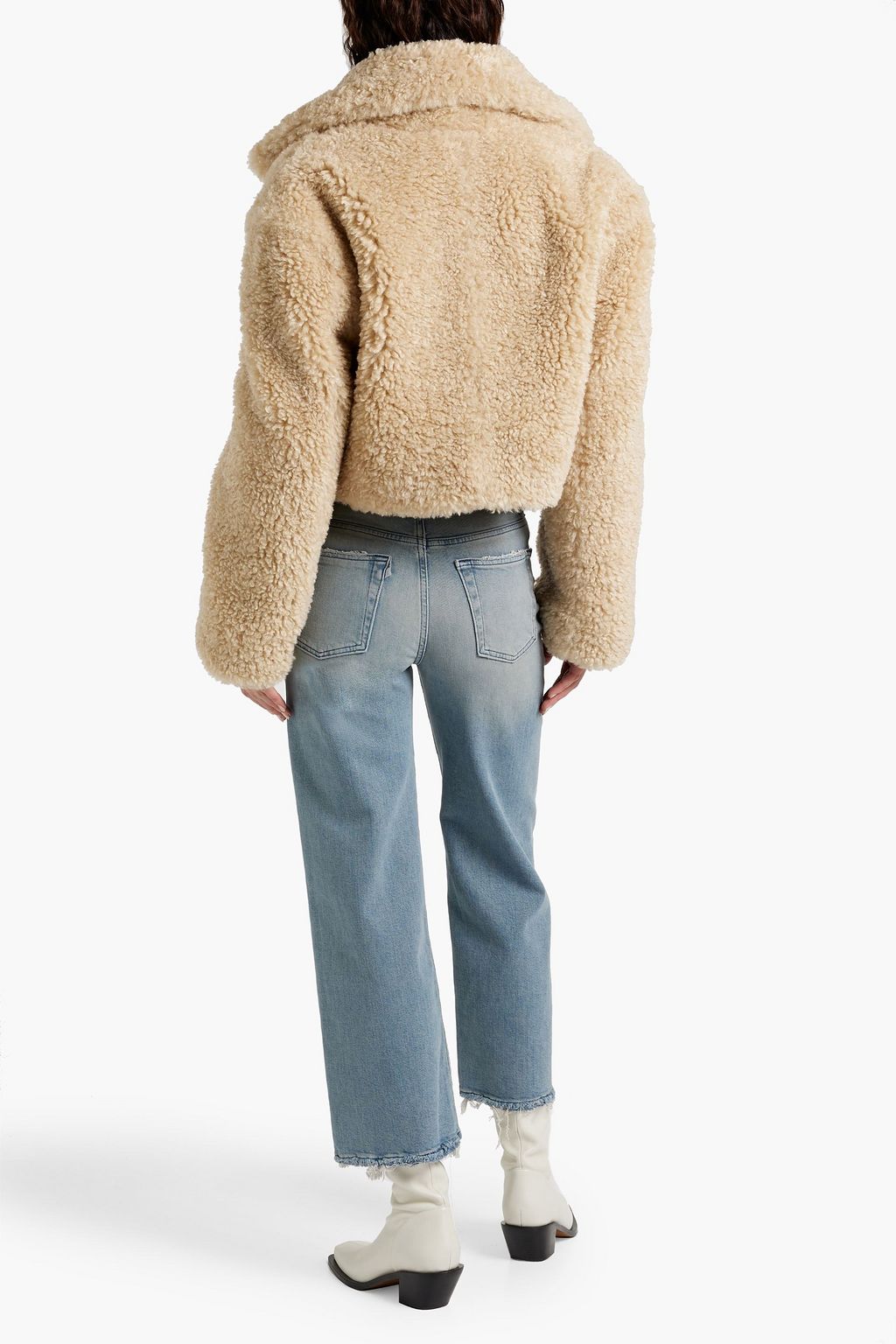 RONNY KOBO Helena cropped faux shearling jacket