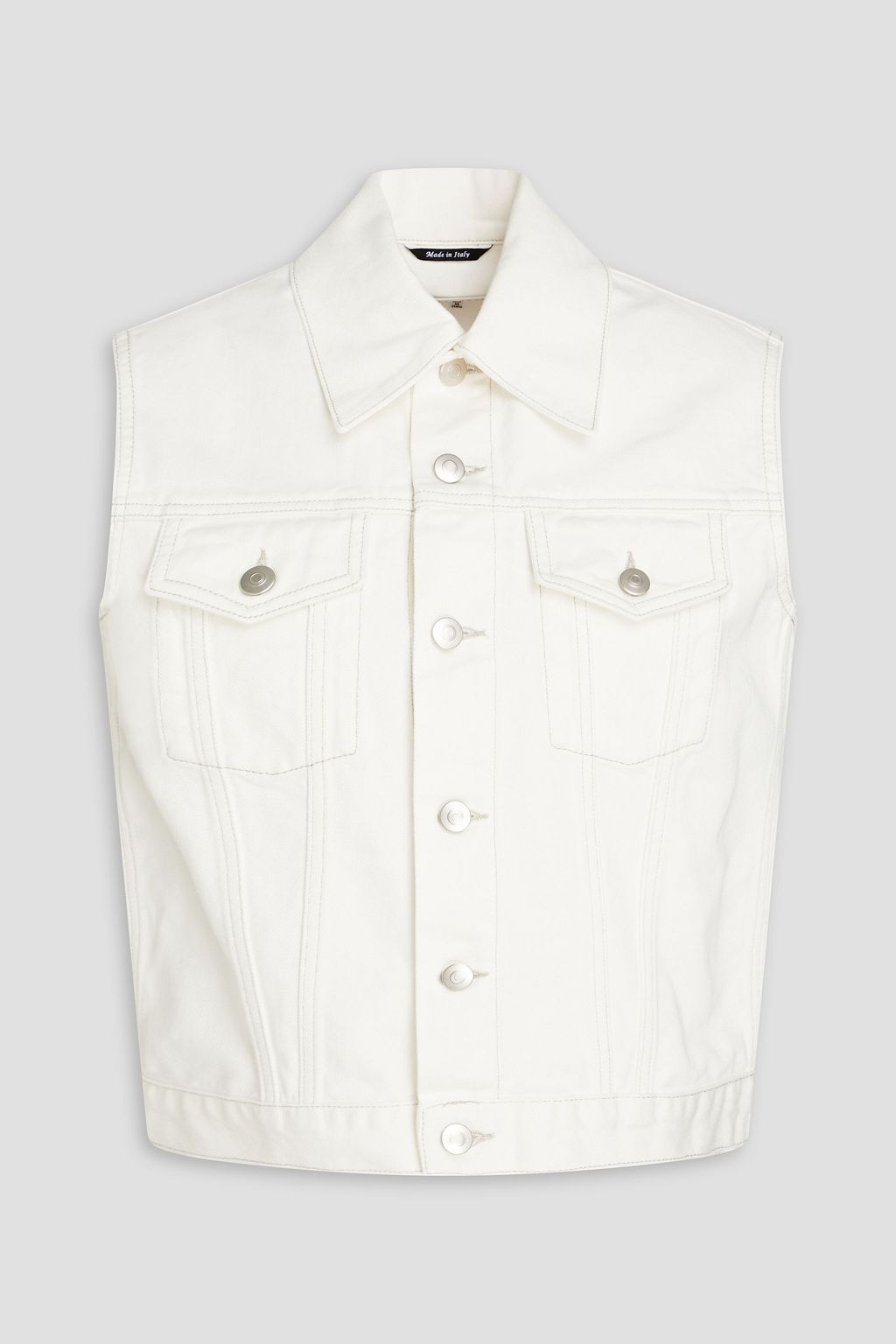 White jean sales jacket vest