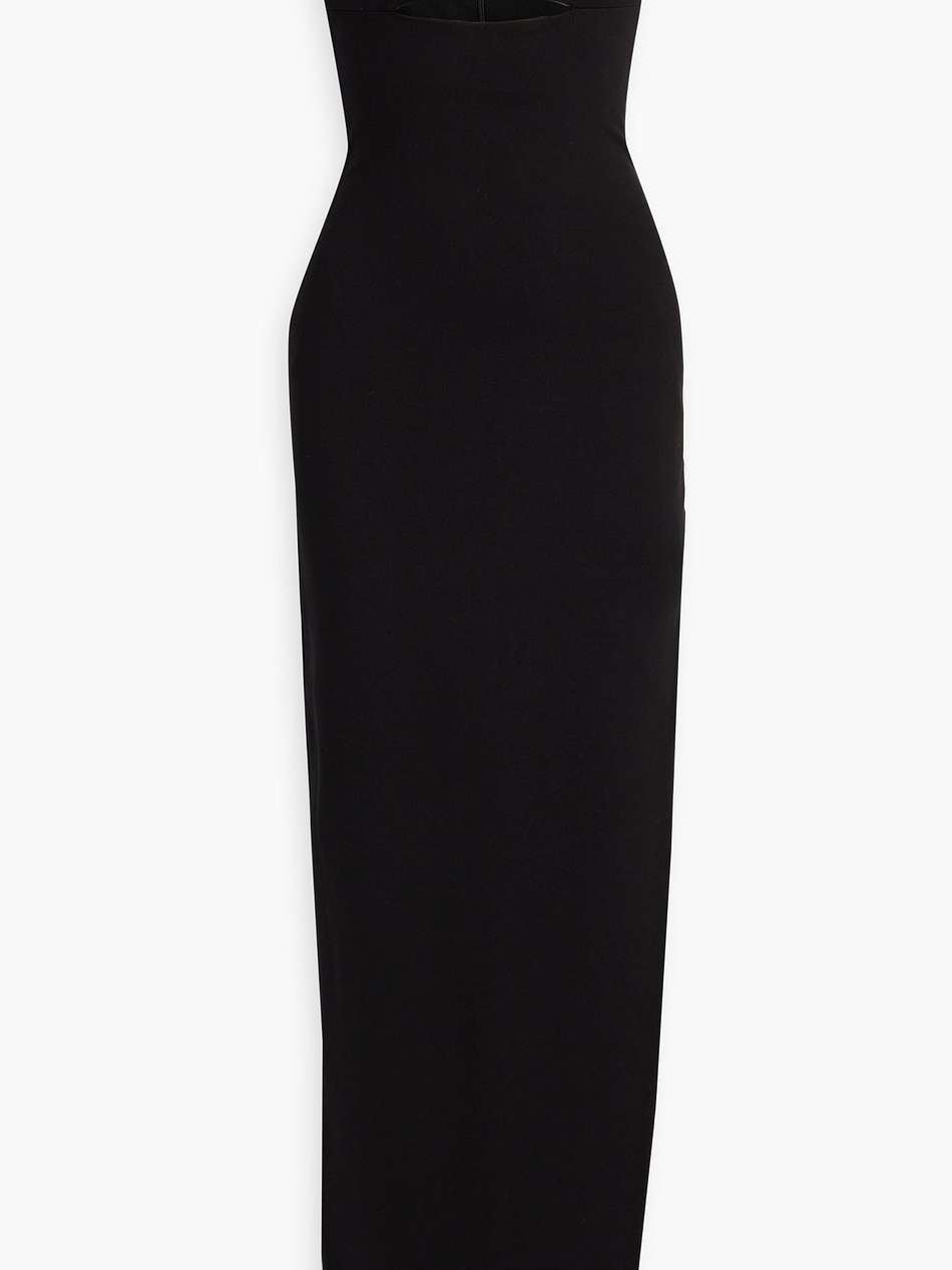 strapless cutout jersey maxi dress