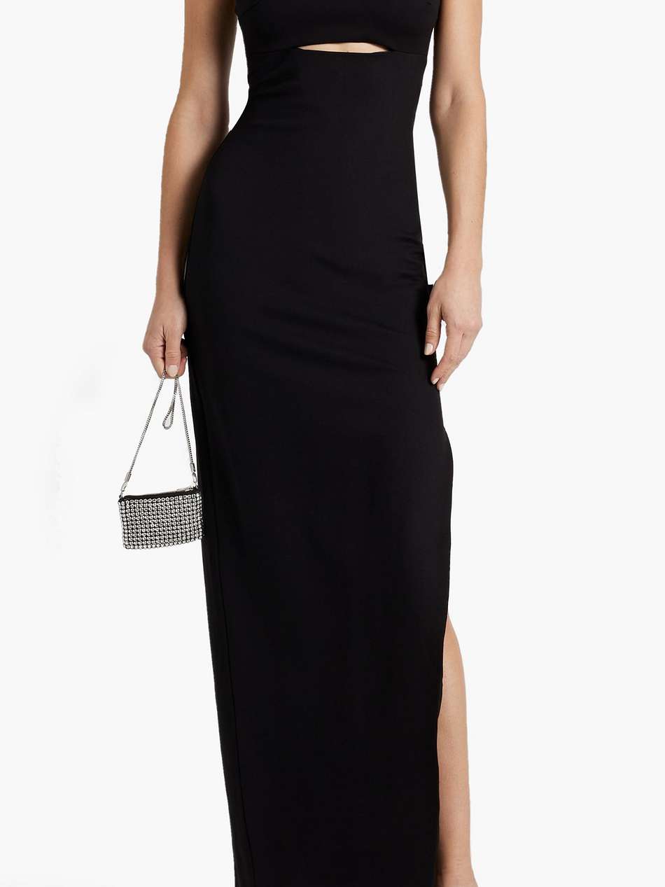 strapless cutout jersey maxi dress