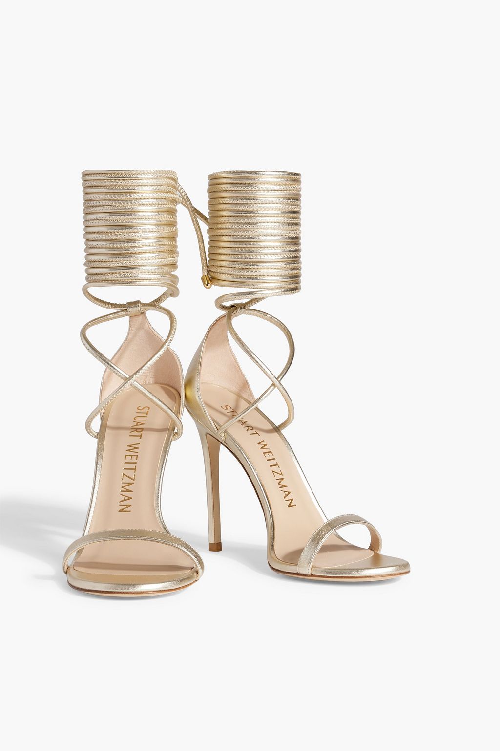 STUART WEITZMAN Metallic leather sandals