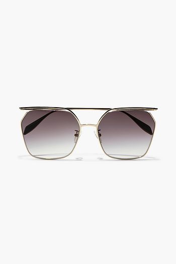 SAINT LAURENT Uku cat-eye gunmetal-tone sunglasses