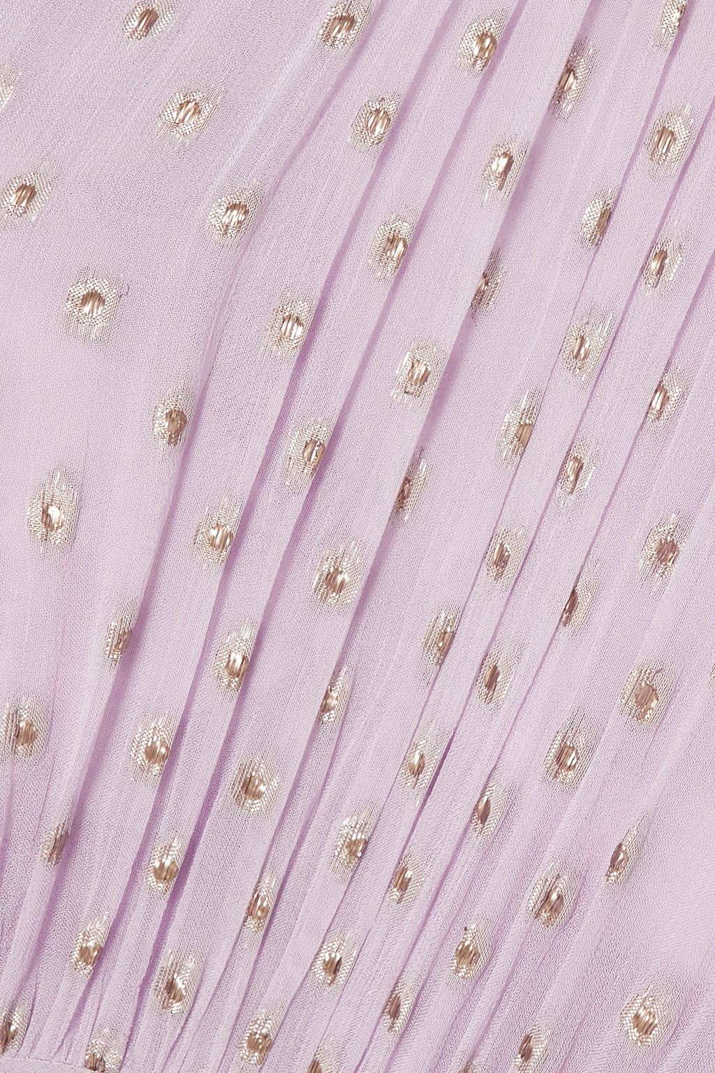 RIXO Cheryl ruffled metallic fill coupé gauze midi dress