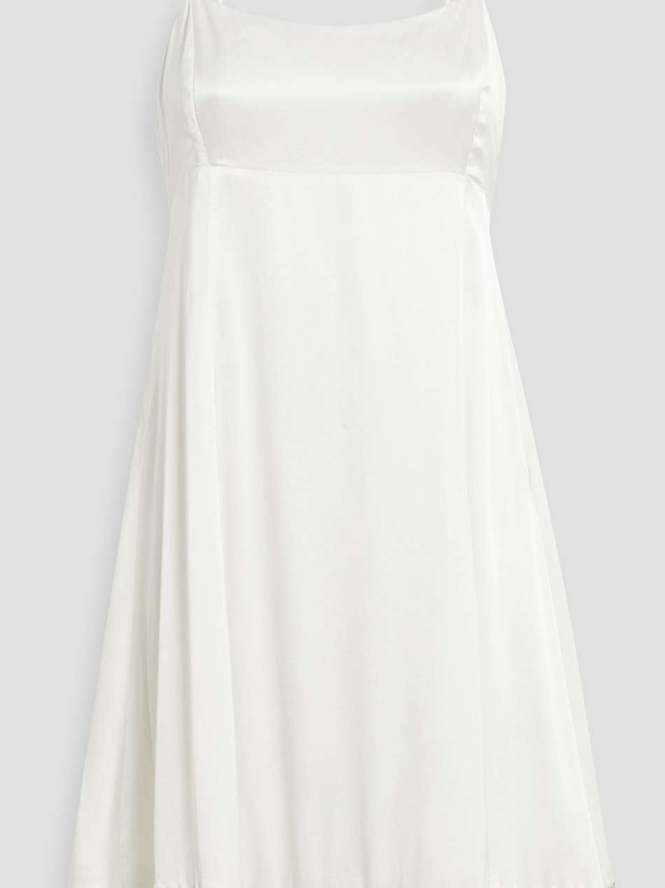 isabella embellished silk-satin mini dress