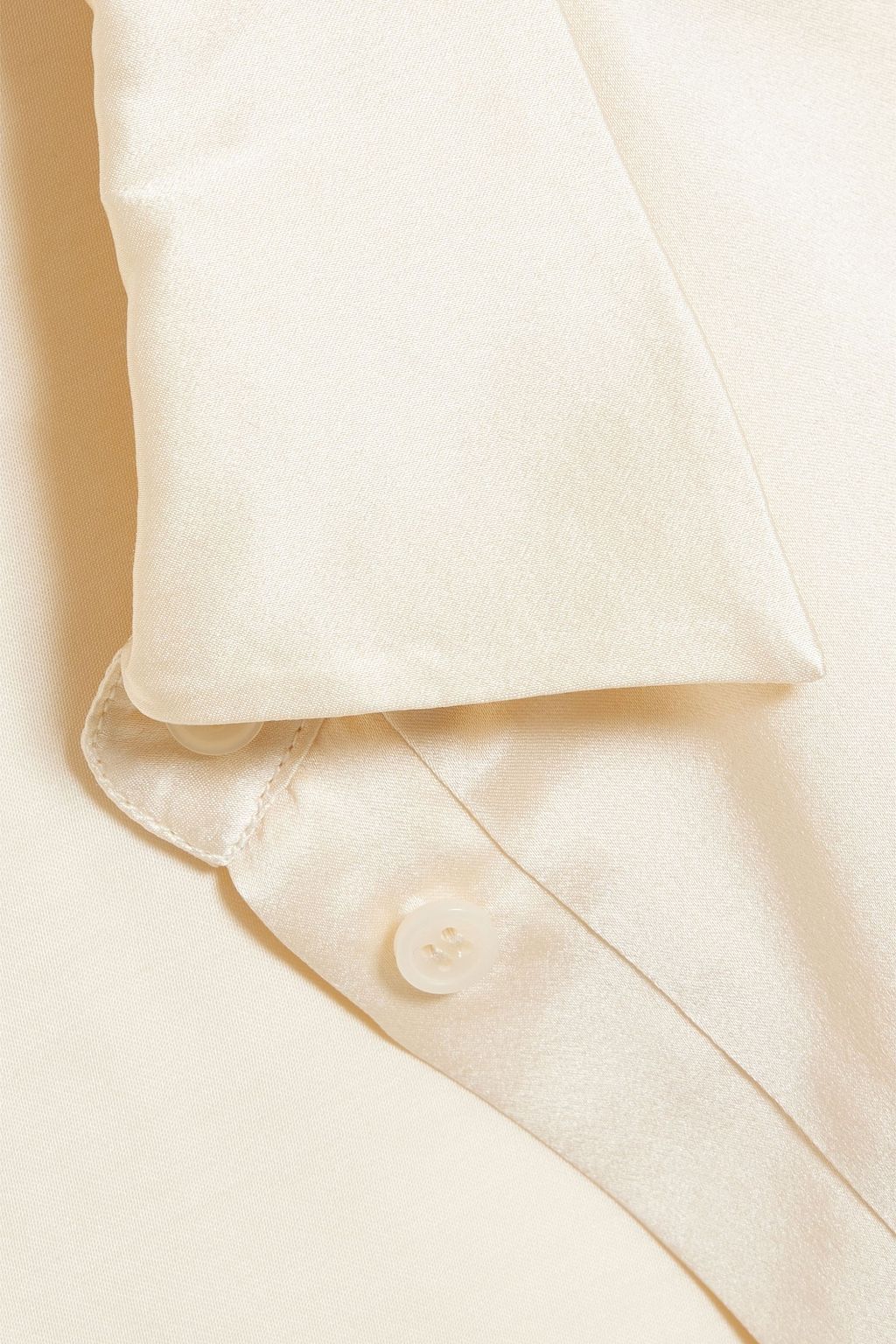 NICHOLAS Cropped pleated silk-satin shirt