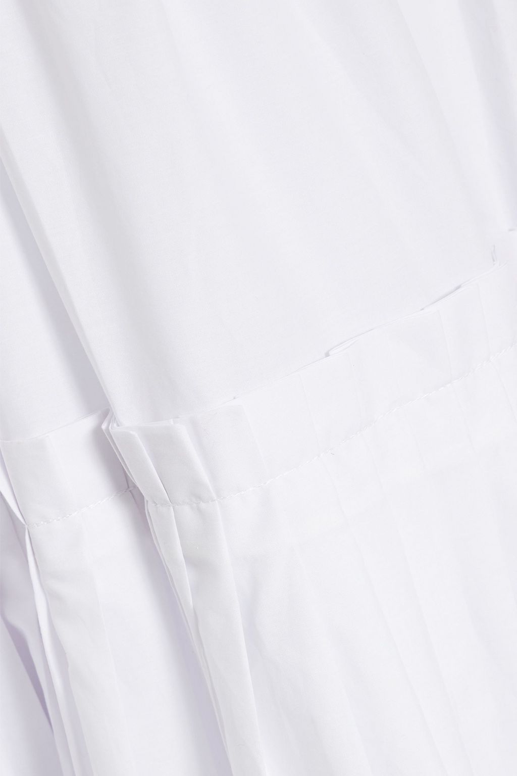 NICHOLAS Tiered pleated cotton-poplin maxi dress