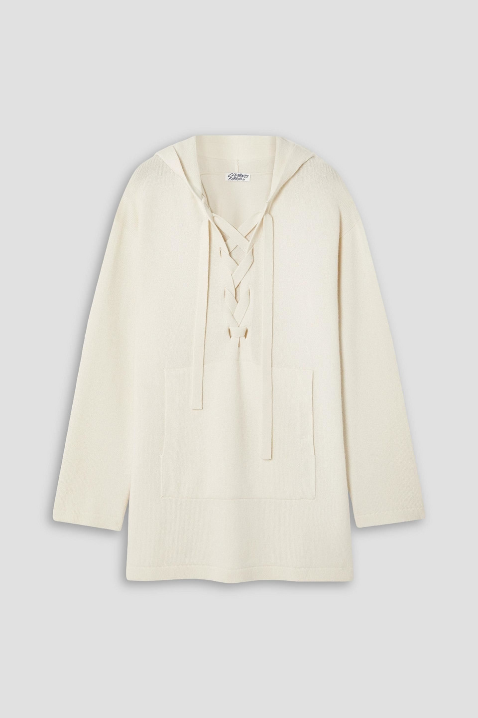Clements Ribeiro Dakota Baja Lace-up Cashmere Hoodie In Off-white